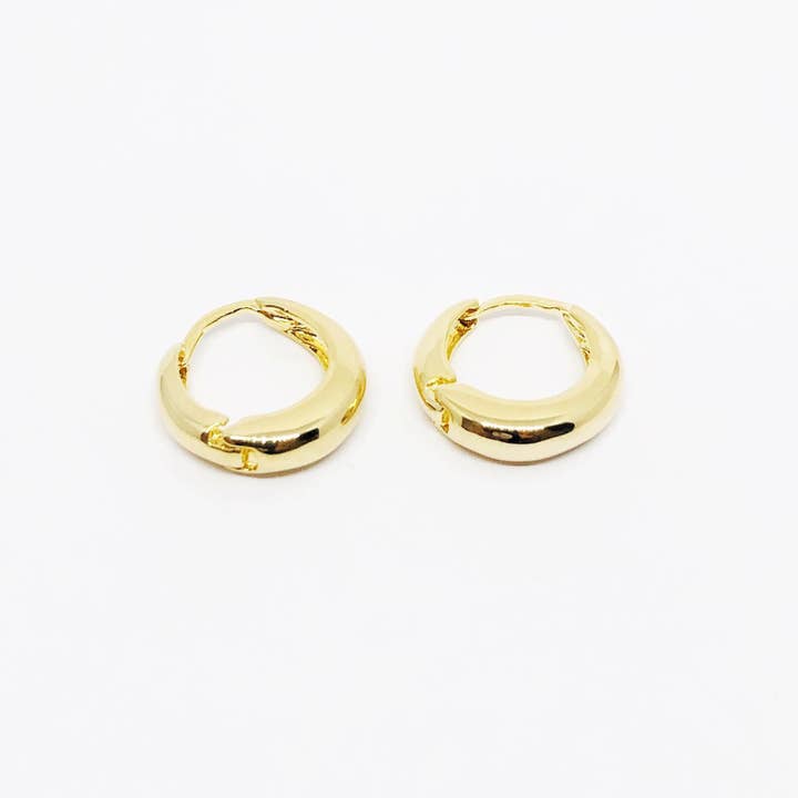 GoldFi - Wholesale Hoop Earrings - 18k Gold Filled Artisan Style Clicker Hoop Earrings2