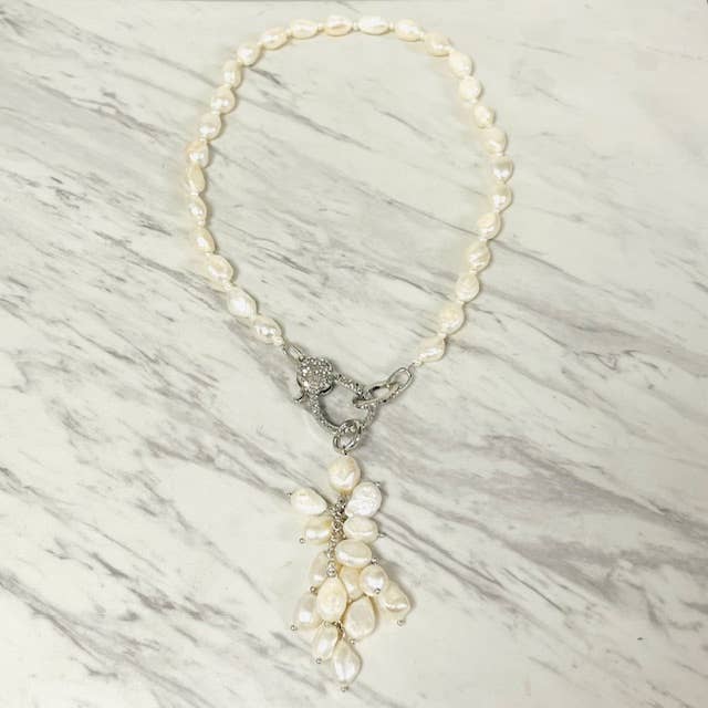 Anita K By Blushing Pink - Wholesale Kralen/parelketting - Zoetwaterparelketting met kristalsluiting & parelkwastje1