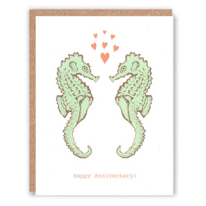 Anniversary Seahorses Card for wholesale by Sarah Landwehr