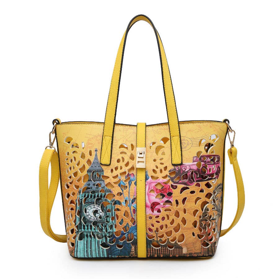 Papaya Fashion Ltd - Venta al por mayor Bolsa de asa- Mujer - Bolso de mano W1342 (YS1342) 2 en 1 cortado con láser con cierre abatible4