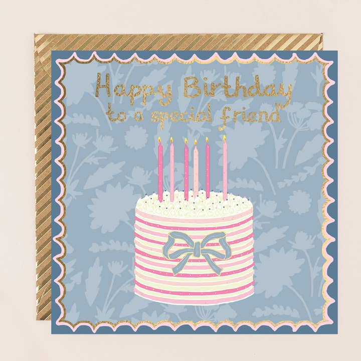 Birthday Special Friend Sparkler Cake Card for wholesale by Apple & Clover
