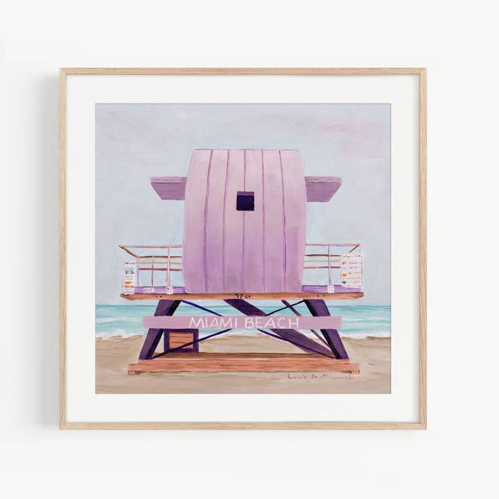 Miami Lifeguard Tower Art Print 6 Giclee for wholesale by Lucia de Miguel Art Studio