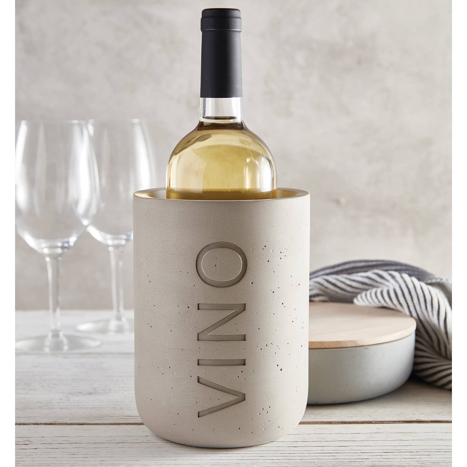 Angle - Wholesale Wine Bucket - Cement Wine Bottle Holder1