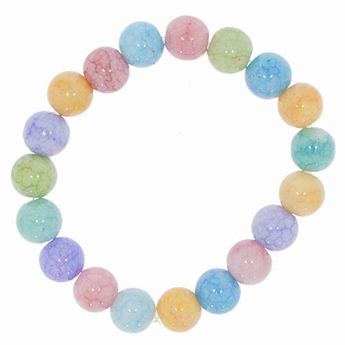 Glass bracelet porcelain look, 10mm, colorful2 for wholesale by EHAWA