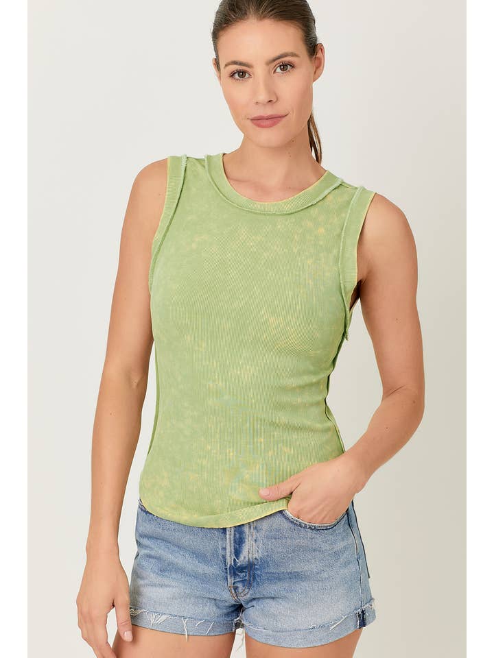 Mystree - Wholesale Tank Top - Women's - 60556 Exposed Seaming Ribbed Tank32