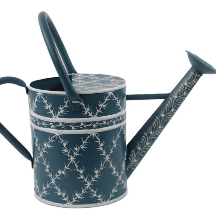 Navy Trellis Watering Can for wholesale by The Enchanted Home
