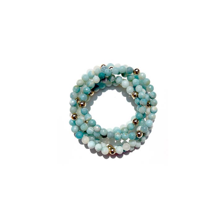 Kaylie Dawn Jewelry – wholesale Beaded bracelet – Coastal Amazonite Beaded Handmade Bracelet, 14K Gold Filled
