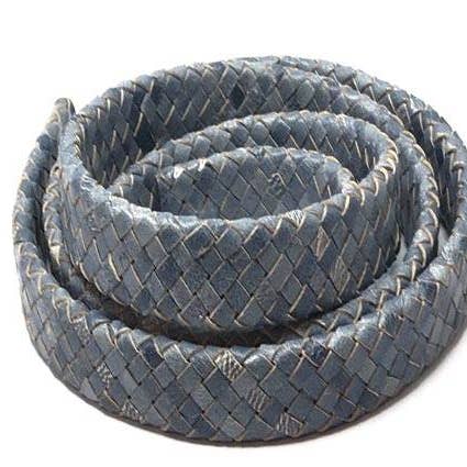 Corda Oval Trançada de Couro-19*5mm - SE_Azul Escuro por atacado de Sun Enterprises B.V.