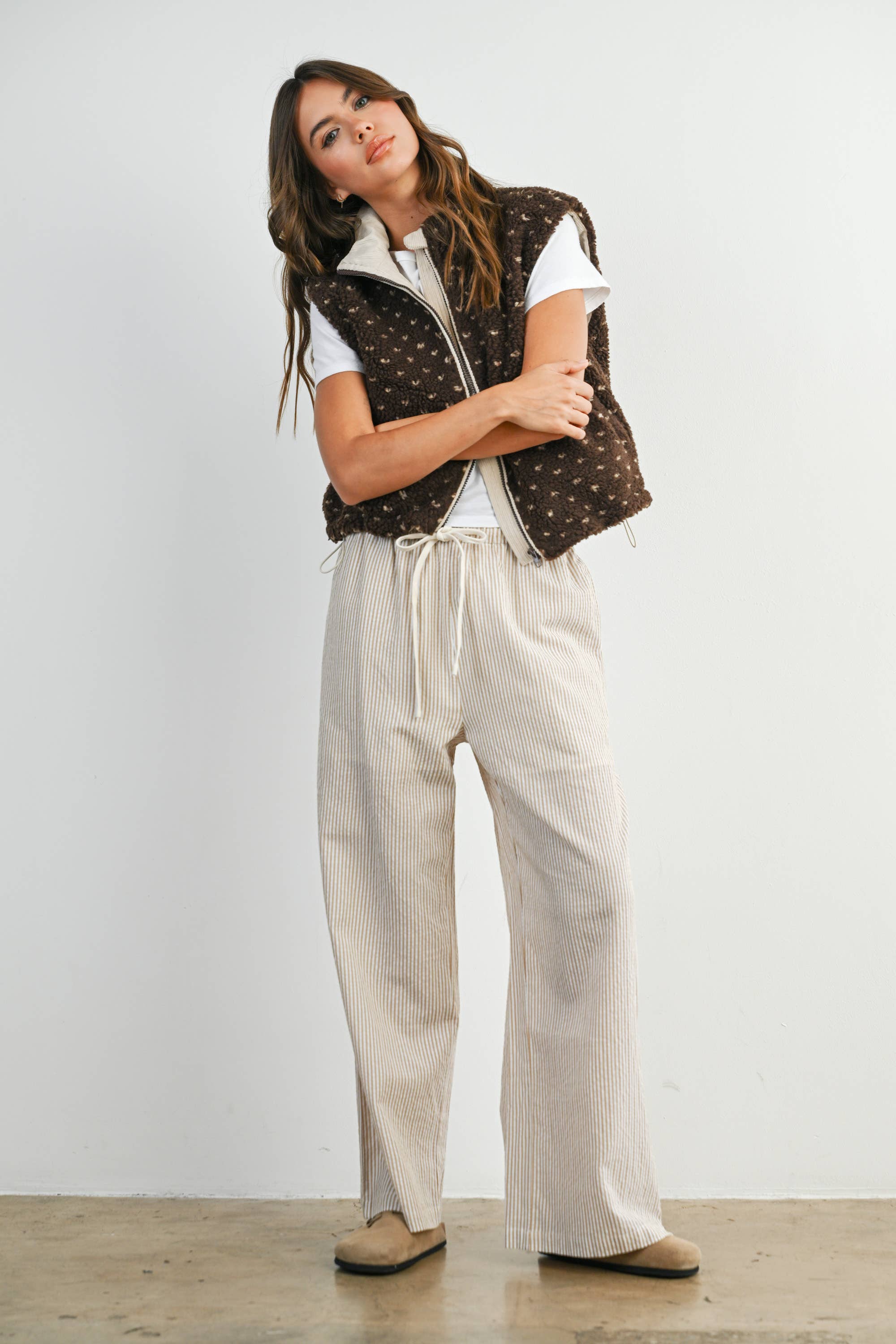 BUTTERMELON - Wholesale Jacket - Women's - Floral Fleece Sleeveless Vest - BMJ784951