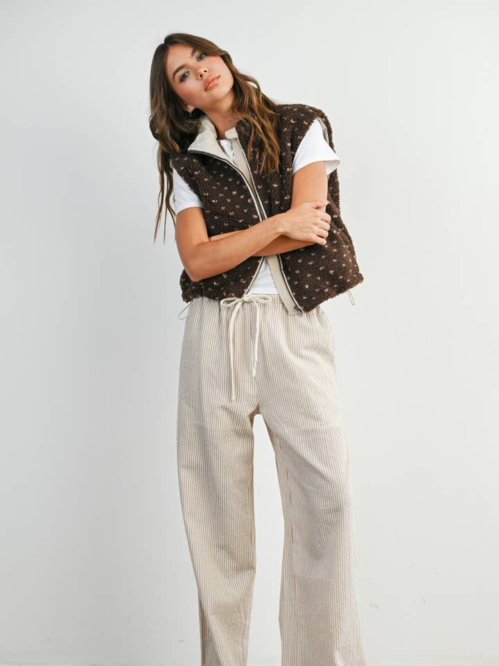 BUTTERMELON - Wholesale Jacket - Women's - Floral Fleece Sleeveless Vest - BMJ784951