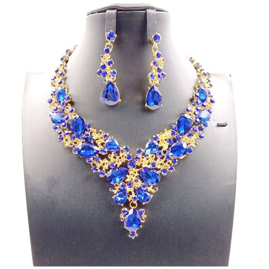 Diacly - Wholesale Jewelry Set - Vine Theme Casting Rhinestone Necklace Set1