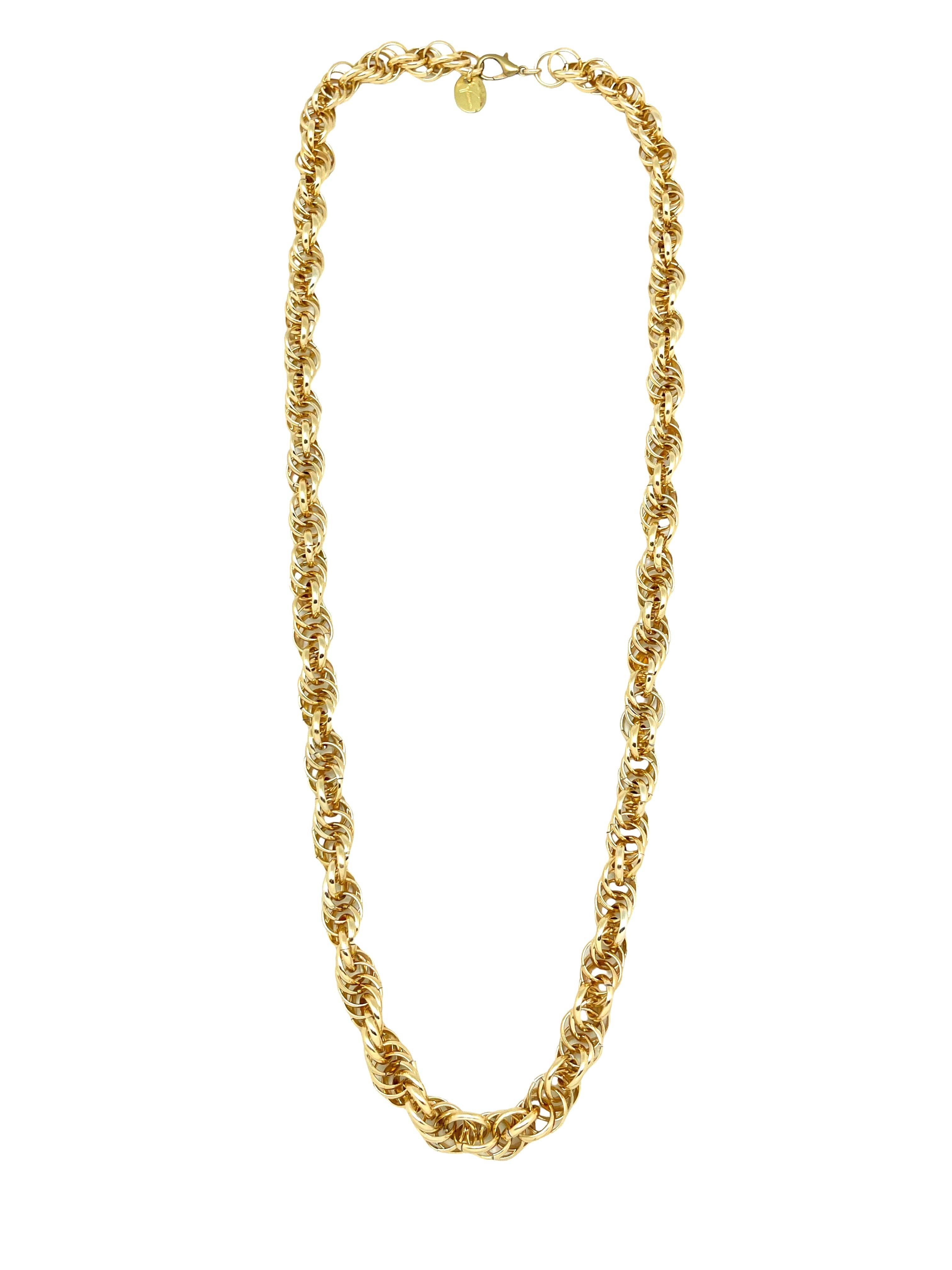 Gloria Mago - Wholesale Link & Chain Necklace - Multi-position necklace at 80cm in gold aluminum chain muktilinks0