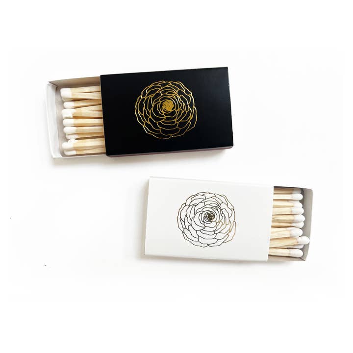 Studio Portmanteau - Wholesale Matches - Ranunculus Flower Matchbox | Floral Match Holder