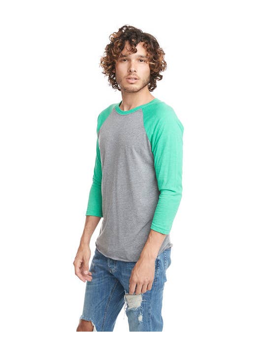 Total Apparel - Wholesale T-Shirt - Women's - Next Level 6051 - Unisex Triblend 3/4-Sleeve Raglan