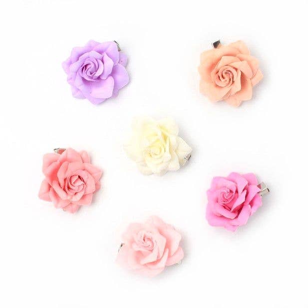 Inca UK – wholesale Hair clip – Women’s – Small Fabric Rose On A Beak Clip 4.5cm