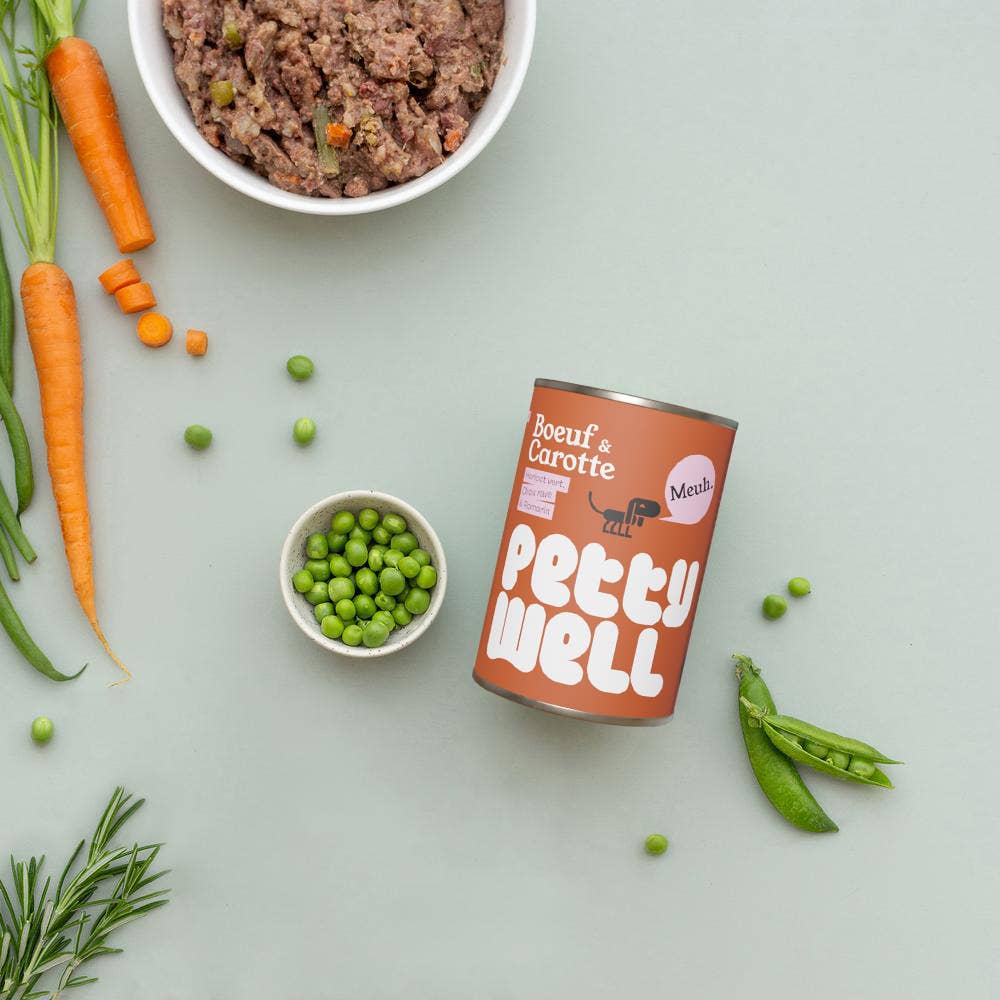 Petty Well - Wholesale Voer - Hond - Hondenpaté - Rundvlees & Wortelen - 6 x 400 g1