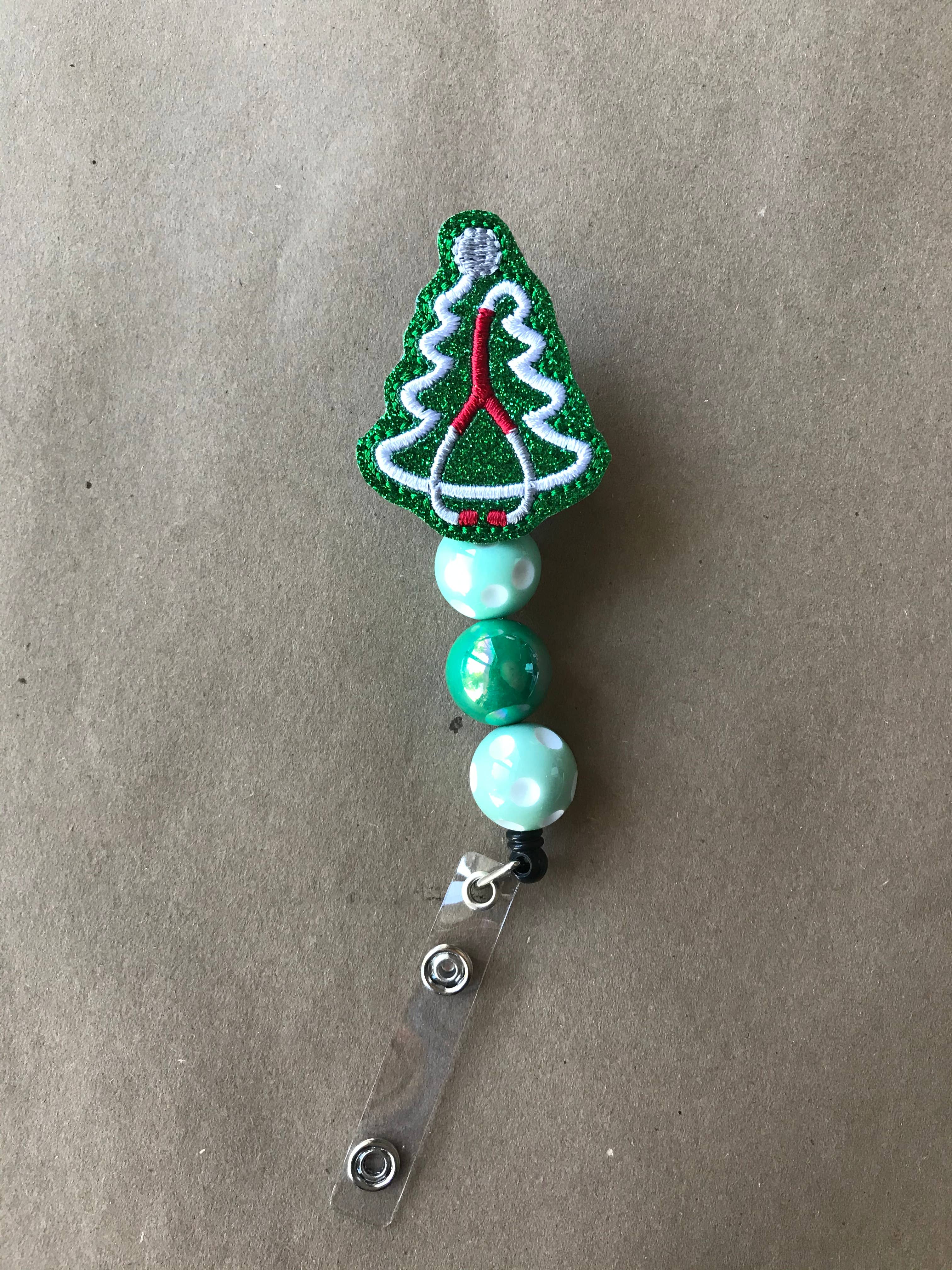 I Love Books and Bows - Wholesale Badge Accessory - Women's - Badge Reel - Christmas stethoscope green0