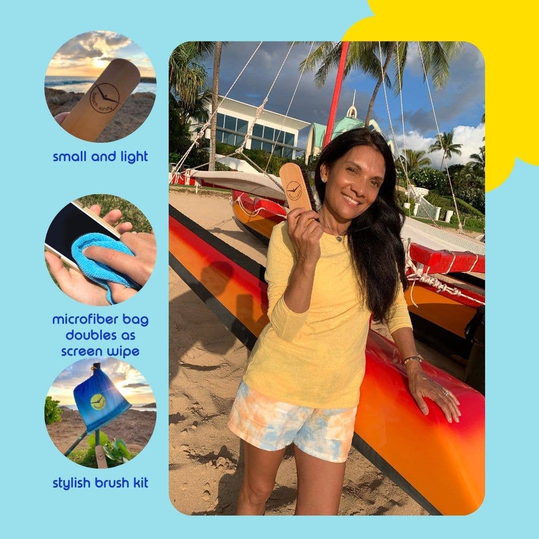 Beach Sandy - Wholesale Beach Accessories - Beach Sandy Sand Remover and Lens/Screen Wipe 2 Brush Kit 6