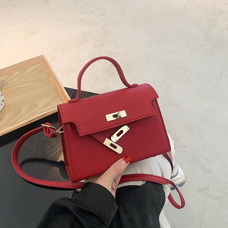 wandf – Engroshandel Crossbodytaske - Dame – PU Vertikal Firkantet Crossbody Taske med Låselukning Pendling1