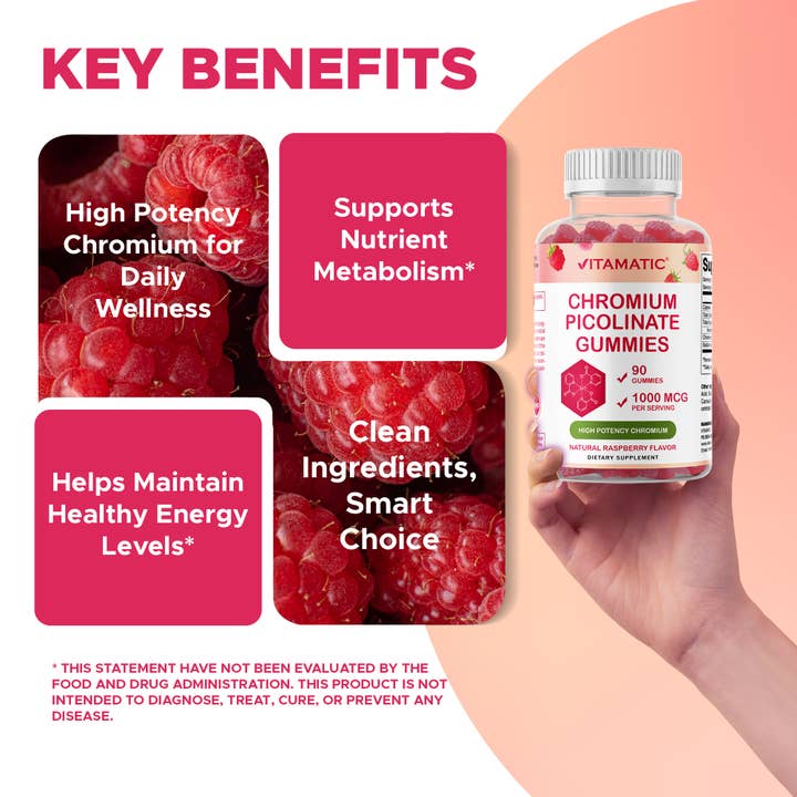 Vitamatic – wholesale Oral supplement/vitamin – Vitamatic | Chromium Picolinate 1000mcg | 90 Gummies4