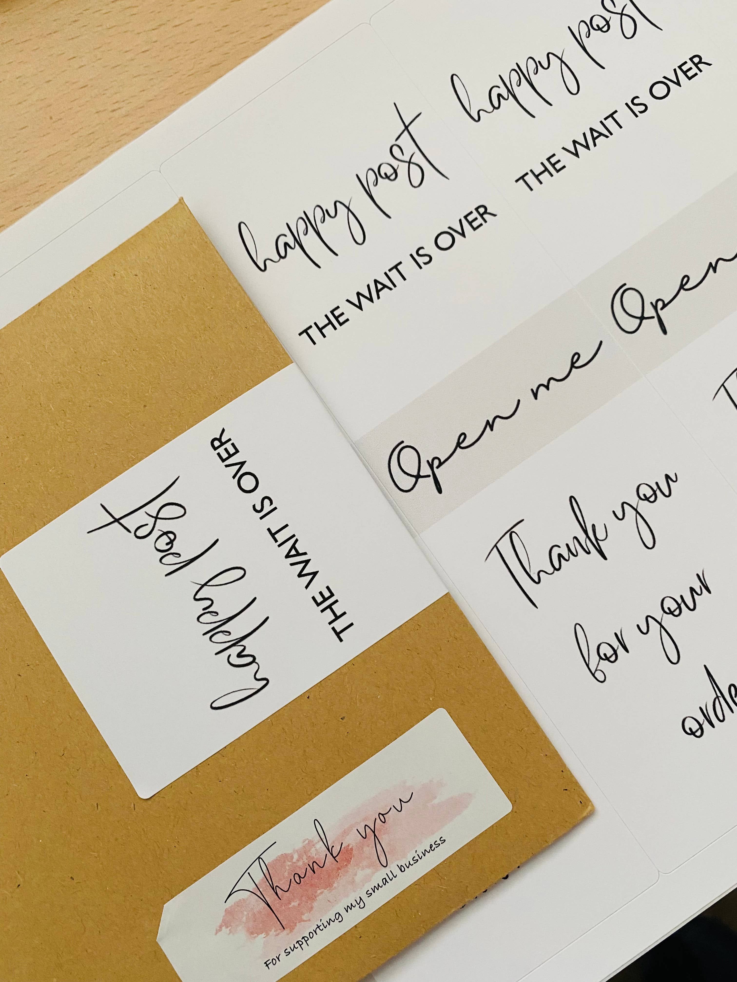 HMstationery – wholesale Sticker – Happy Mail, Logo Box seals, Thank you for your order4
