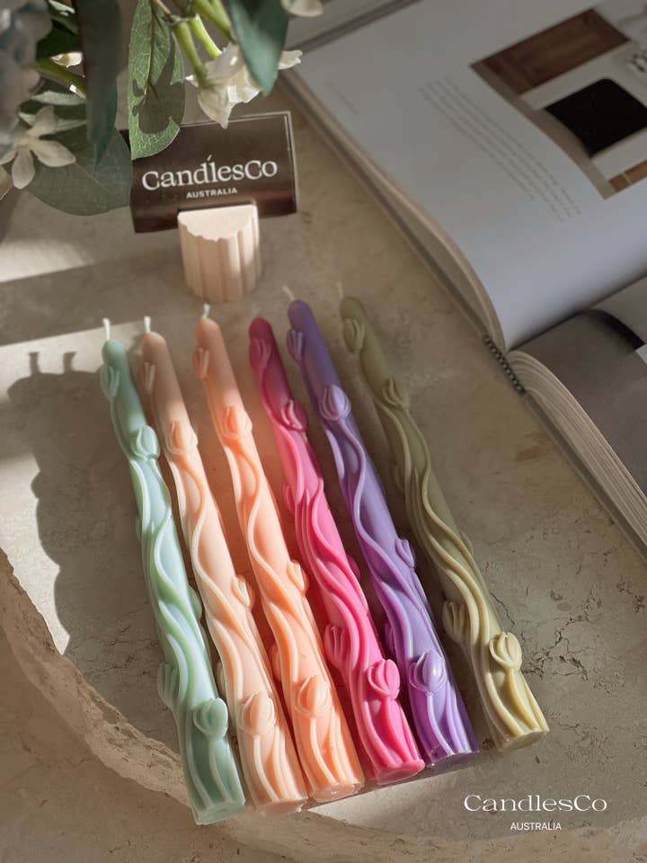 Floral Twist Taper for wholesale by CandlesCo Australia