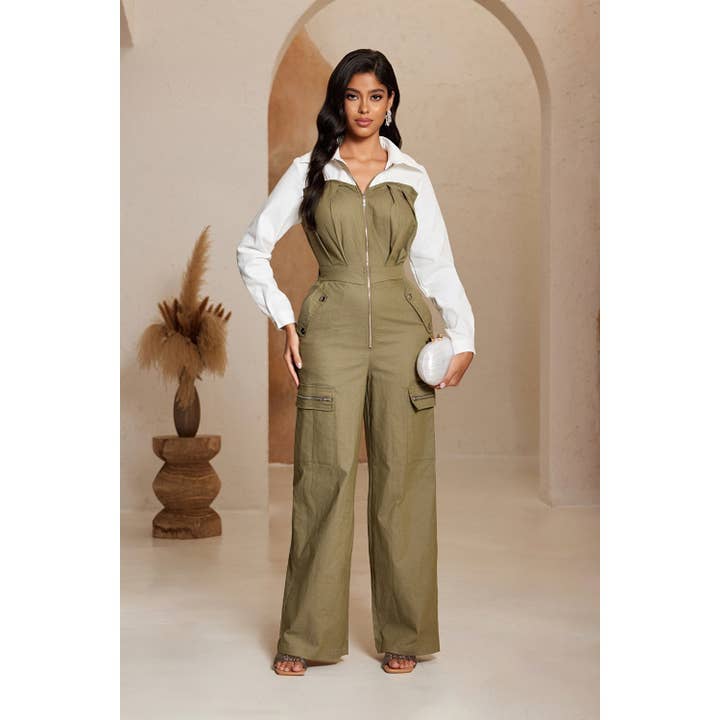 Solid Color Jumpsuit for wholesale by Chicways