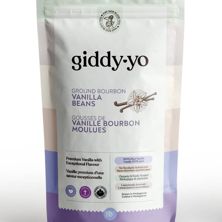 Baccelli di vaniglia macinati, biologici per la vendita all'ingrosso da parte di Giddy Yo