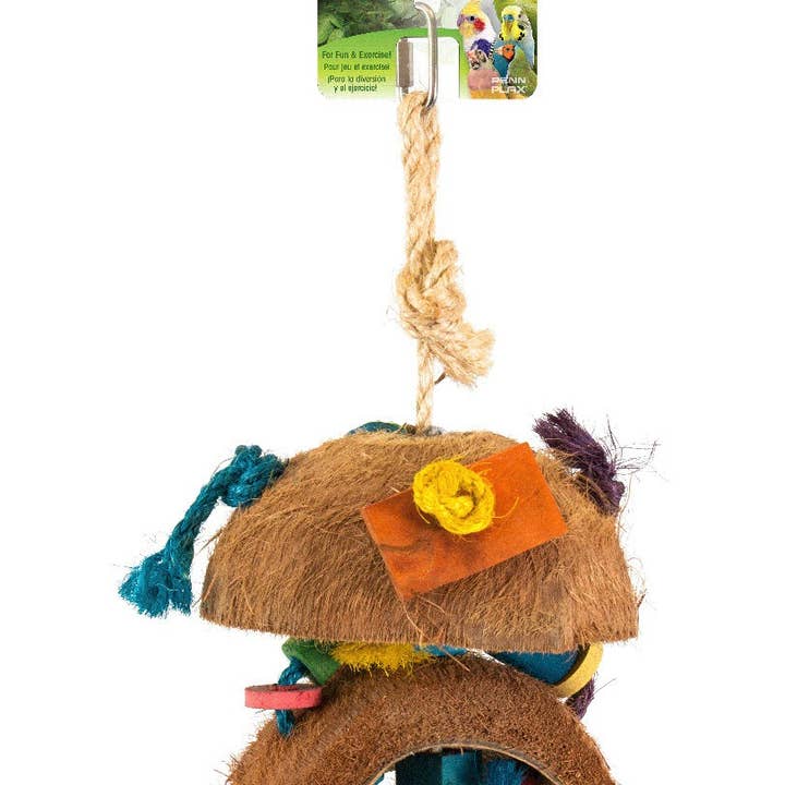 15”H Coconut Kabob with Wood & Sisal for wholesale by Penn-Plax