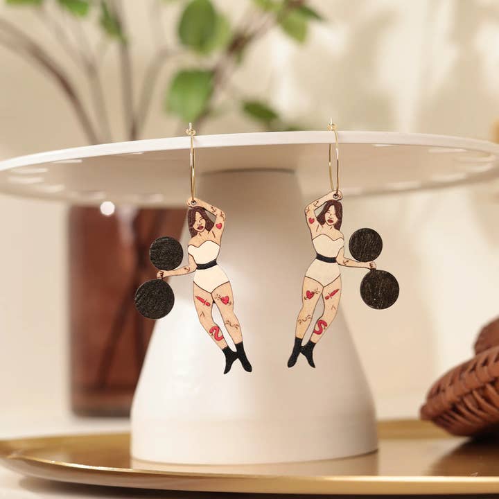 Strongwoman Hoop Earrings for wholesale by Le Chic Miami