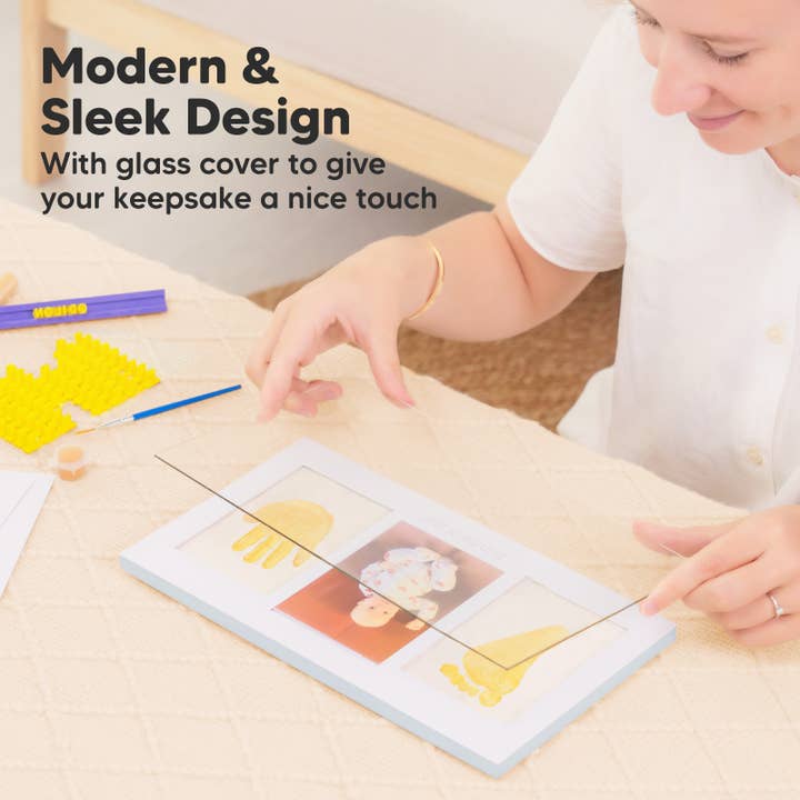 Mist Blue KeaBabies Baby Handprint, Footprint Keepsake Duo Frame for wholesale on Faire4