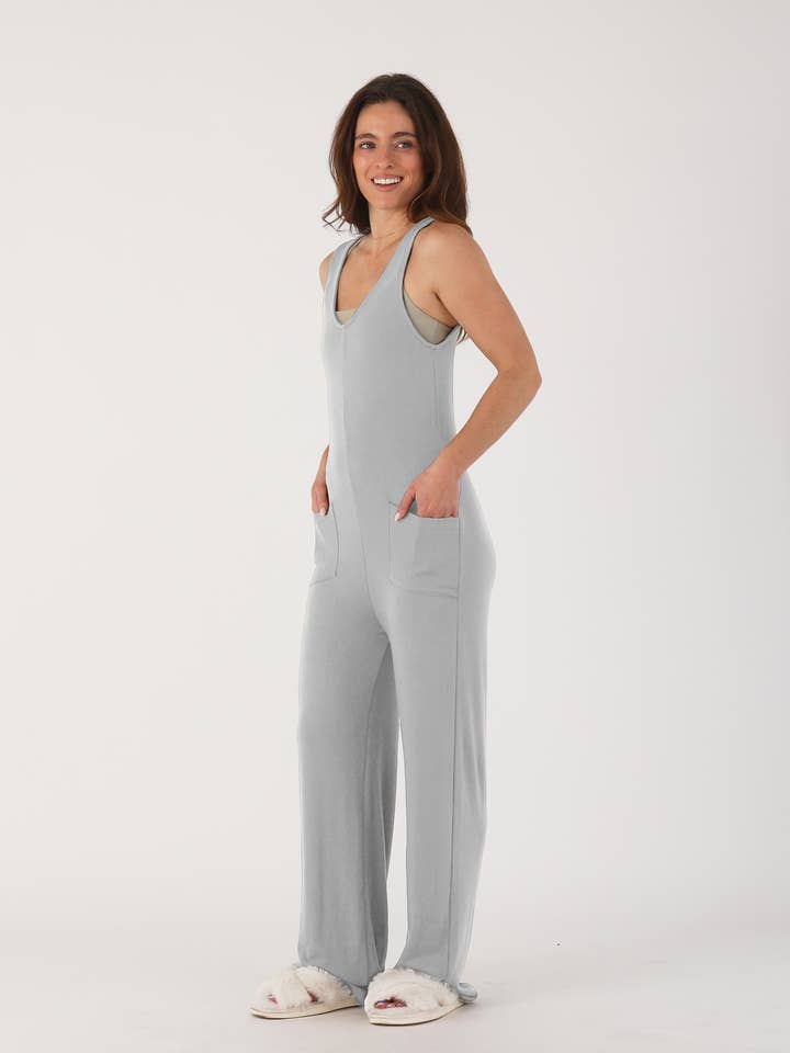 Nestle In Jumpsuit: Heather Grey for wholesale by Glyder