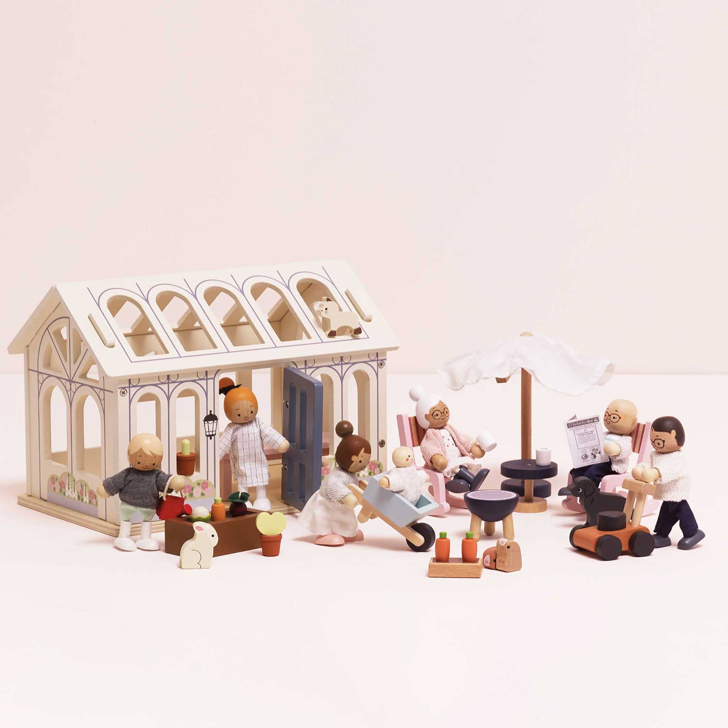 Le Toy Van - Wholesale Doll Accessory Kit - Kids - Conservatory Playset for Dollhouse ME12003