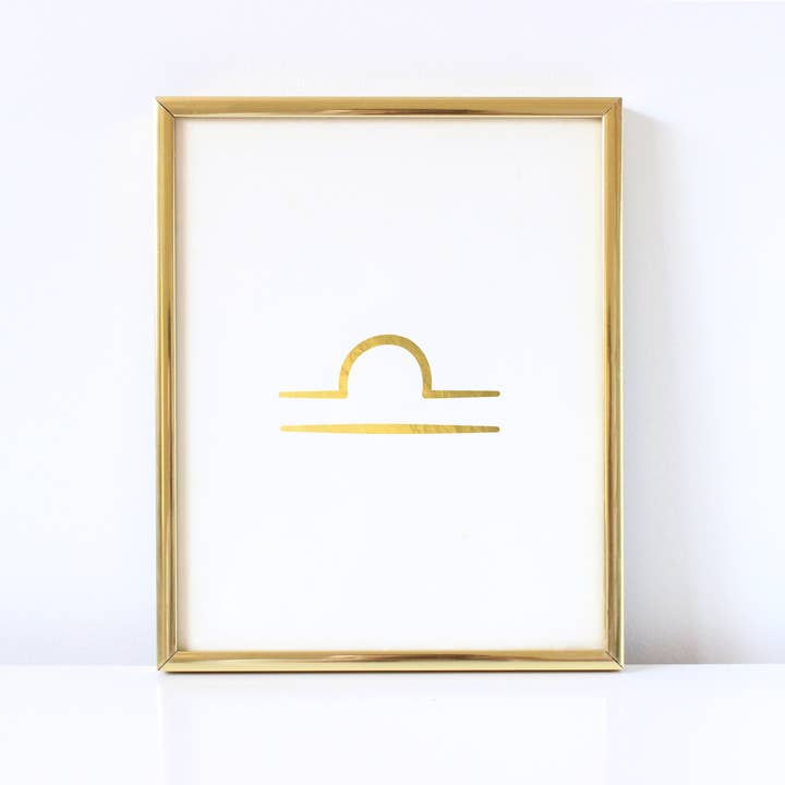 Impressão em folha de ouro do signo do zodíaco de Libra por atacado de Tori Kraut Designs