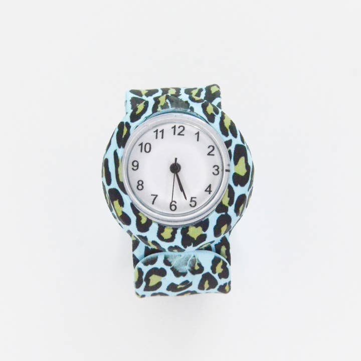 Feestbeest-kids – Großhandel Armbanduhr – Kinder – Uhr Leopard blau