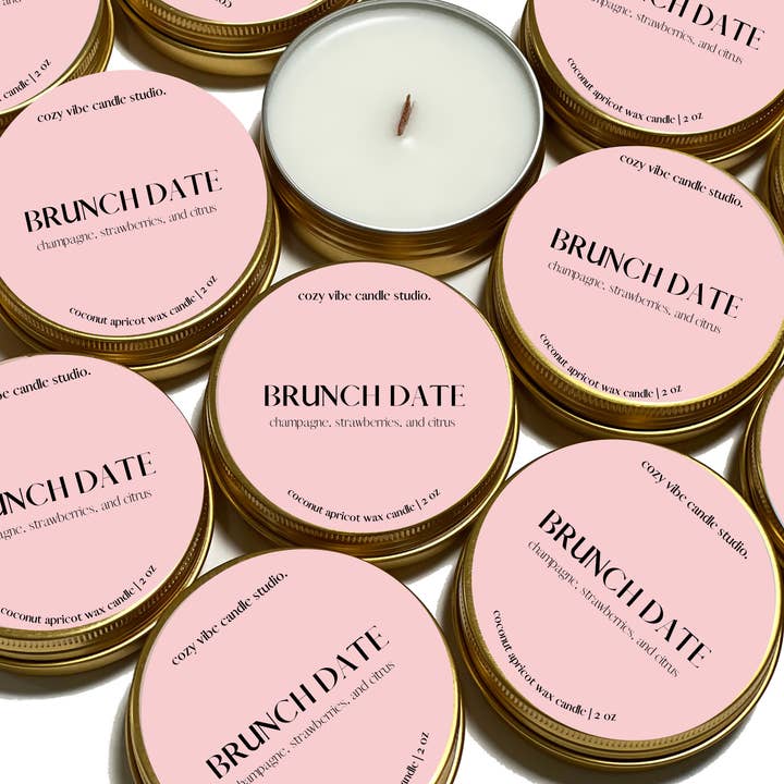 Brunch Date | 2oz Travel Candle for wholesale by Cozyvibecandlestudio