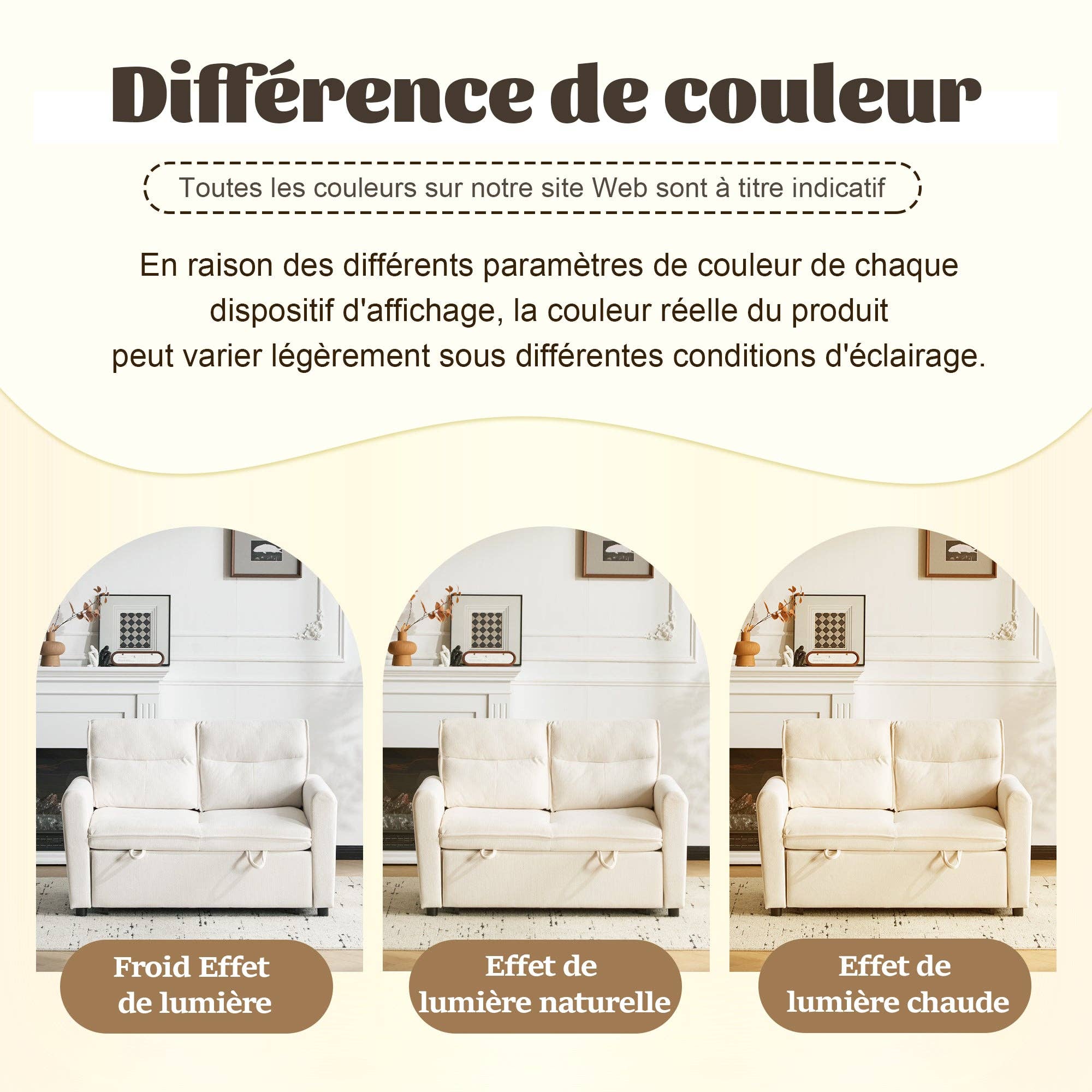 Urban Meuble - Wholesale Sofa - Light beige velvet 2-seater convertible sofa bed, 5-position backrest RIDGEGLEN9