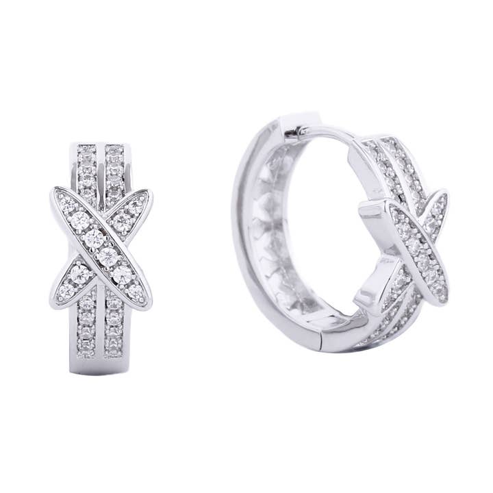 14k Gold Dipped CZ Huggie Hoop Earring SJE310553 (6PC) for wholesale by TAPA fashion