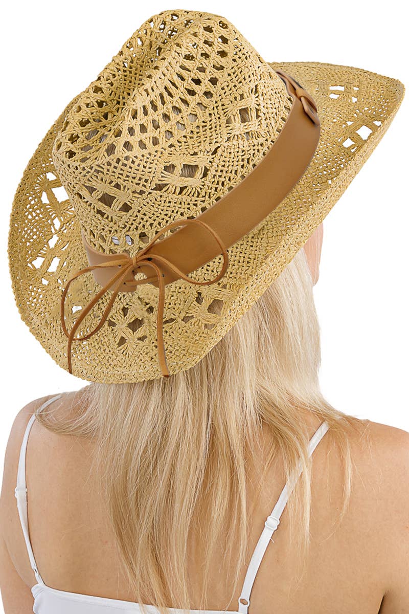 Cap Zone – Großhandel Cowboyhut – Damen – Gehäkelter Cowboyhut mit Longhorngürtel und Quarterhorse2