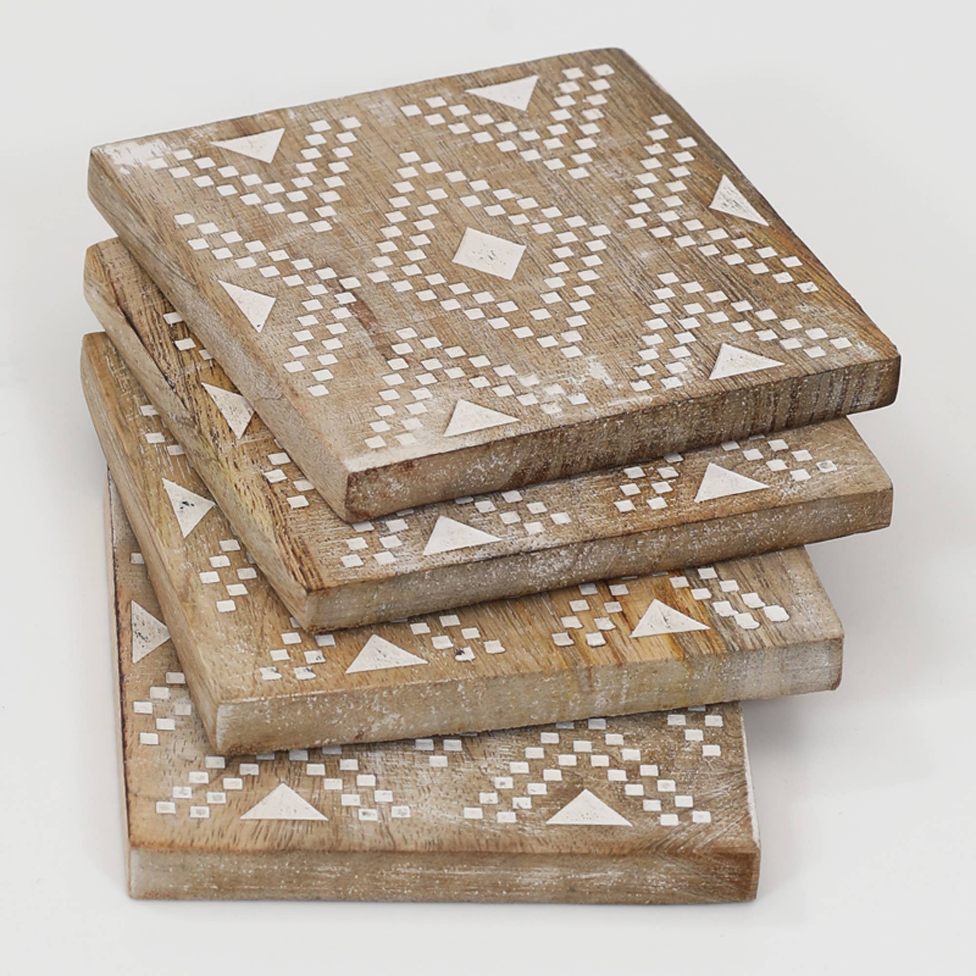 ExpoBazaar - Wholesale Coasters - Wood Coaster Set | Assorted Design Coasters | Pack of 42