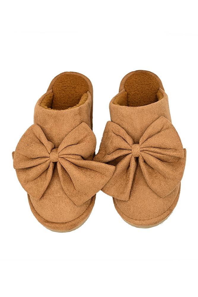 Hana - Wholesale Slippers - Women's - C.C Faux Suede Bow Slippers1