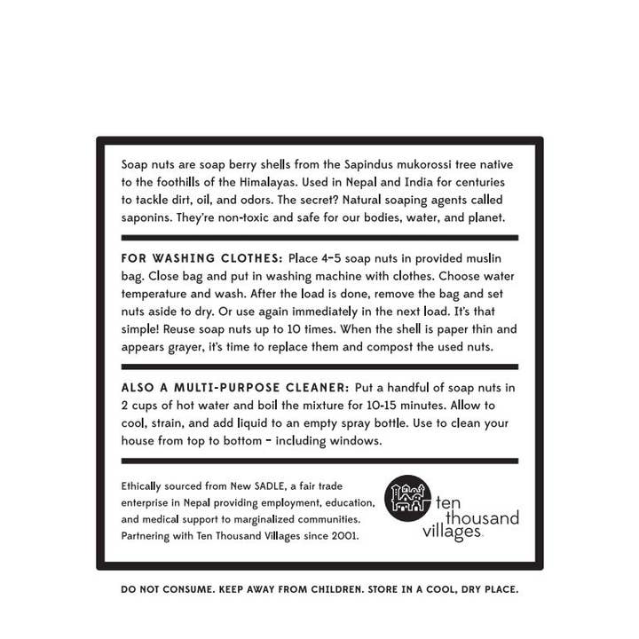 Ten Thousand Villages - Wholesale Laundry Detergent Powder/Pods - Laundry Soap Nuts *4