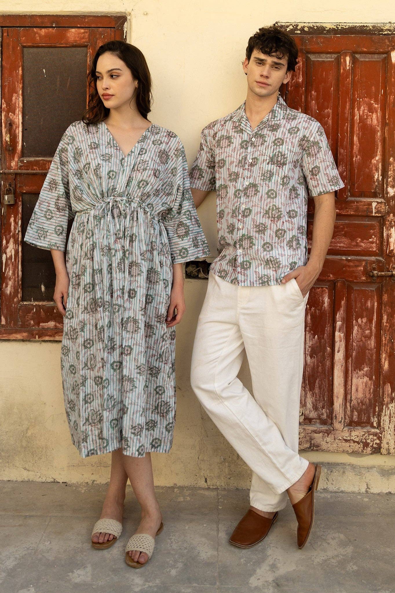 Studio Kibun - Wholesale Kaftan - Women's - Bel Handblock Printed Cotton Kaftan Dress2