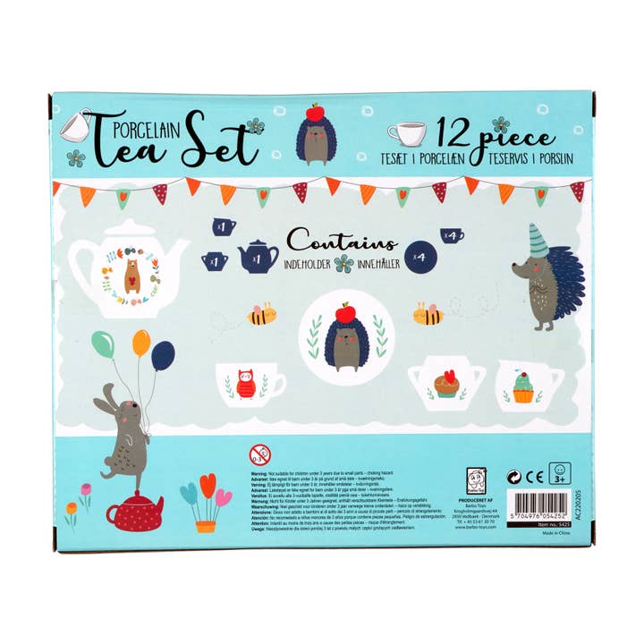Barbo Toys - Wholesale Toy Feeding Set - Kids - 12 pcs Porcelain Tea Set - Little Woodies