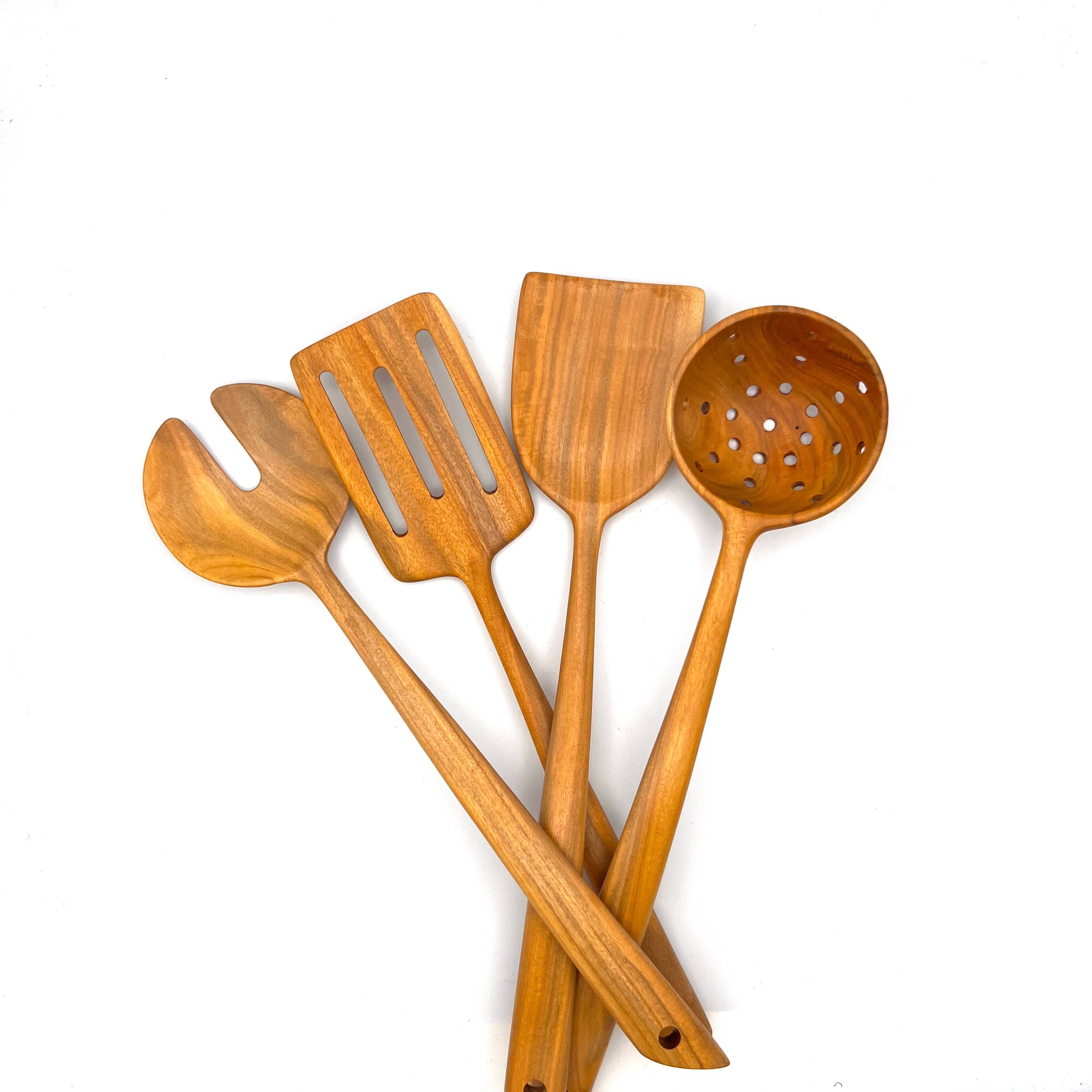 Women of the Cloud Forest - Wholesale Serving Utensil - Tropical Hardwood Serving Strainer4