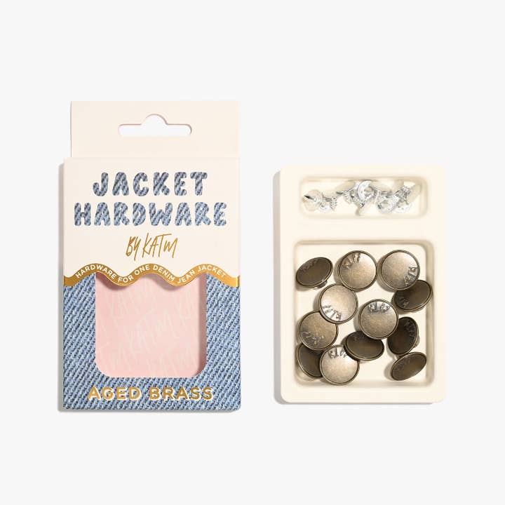 Kylie and The Machine - Wholesale Craft supplies - Jacket Hardware Kit | Aged Brass2