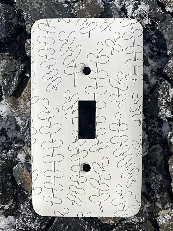 Switch Plate - Twigs for wholesale by Dawn Lombard - Glass & Metal