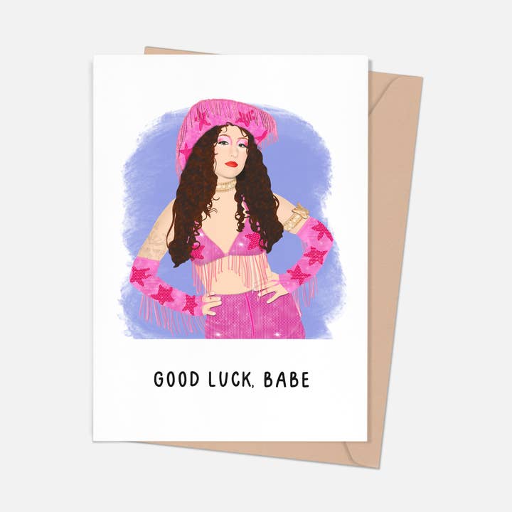 Chappell Roan Good Luck, Babe Greeting Card for wholesale by Shop Trimmings
