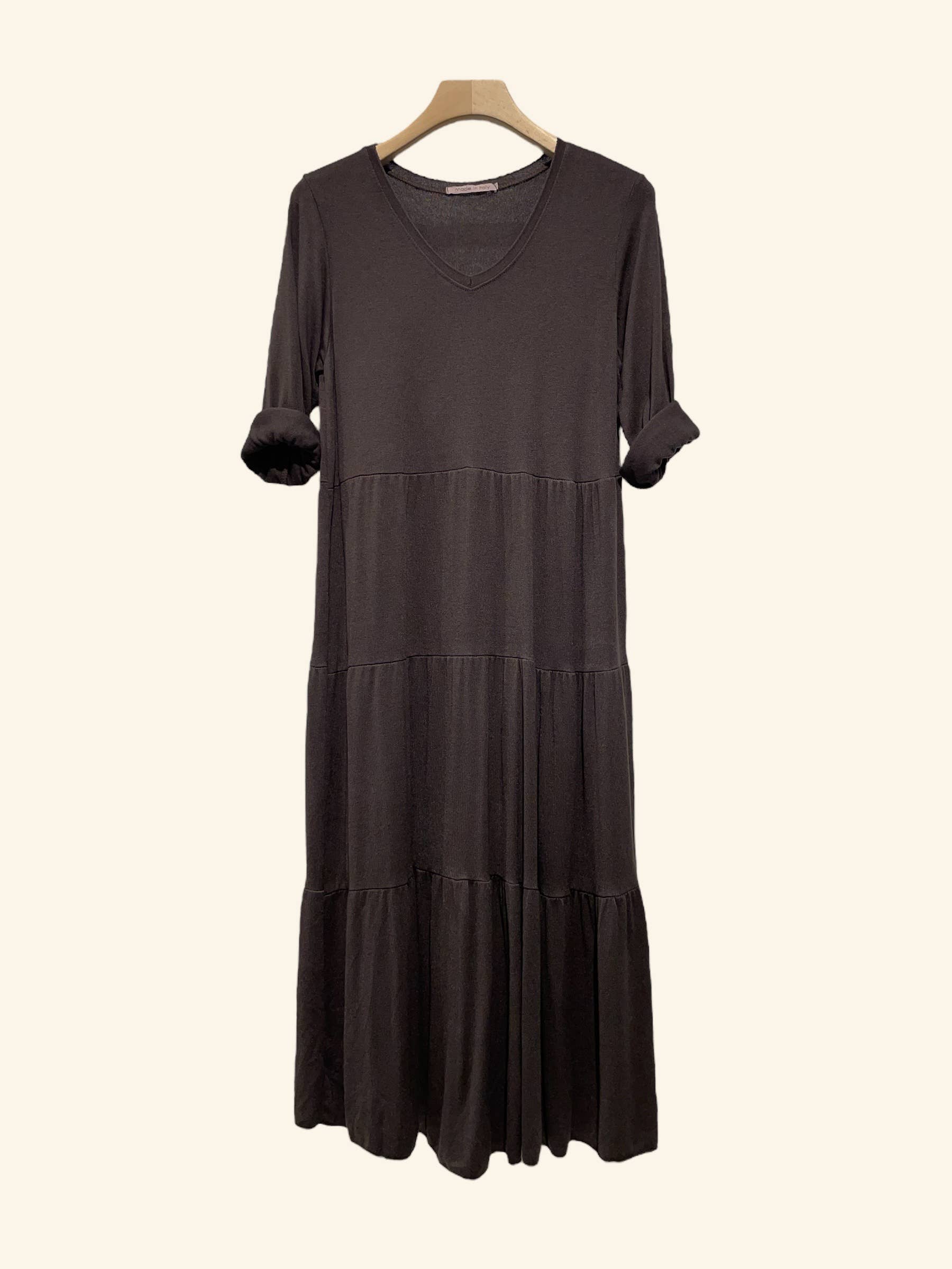 Nota bene - Wholesale Dress - Women's - Solid color fine knit dress Art 21057