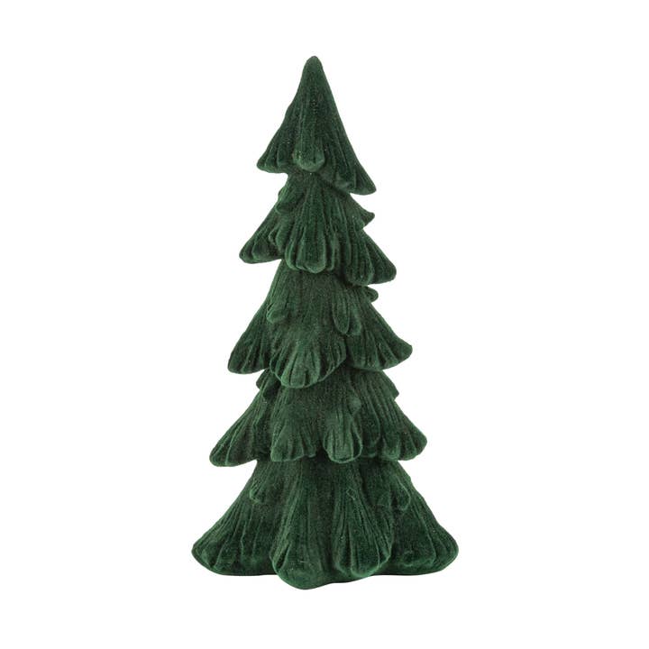 Silver Tree Home & Holiday - Vente Décoration de Noël - A01534 : Pièce de table en sapin résine finition floquée verte, 15 cm0